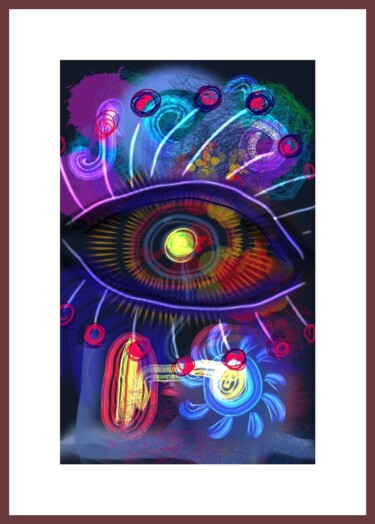 Arts numériques intitulée "L'œil éblouissant..." par Jacky Patin, Œuvre d'art originale, Peinture numérique