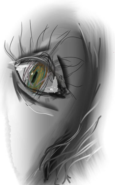 Arts numériques intitulée "L'œil charmeur..." par Jacky Patin, Œuvre d'art originale, Peinture numérique
