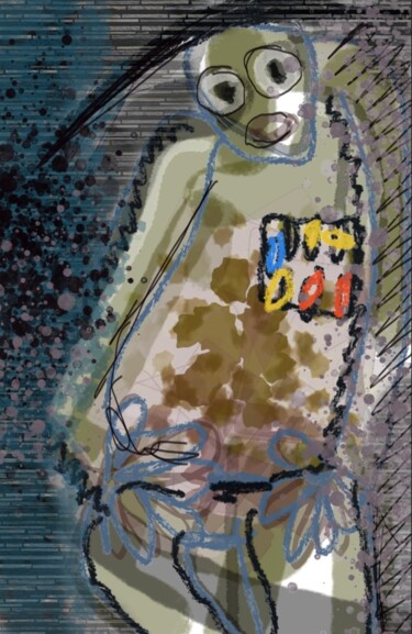 Arts numériques intitulée "L'homme décoré..." par Jacky Patin, Œuvre d'art originale, Peinture numérique