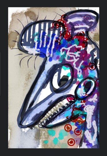 Цифровое искусство под названием "Le dragon imaginair…" - Jacky Patin, Подлинное произведение искусства, Цифровая живопись