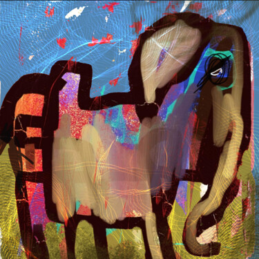 Digital Arts titled "Genre éléphant..." by Jacky Patin, Original Artwork, Digital Painting