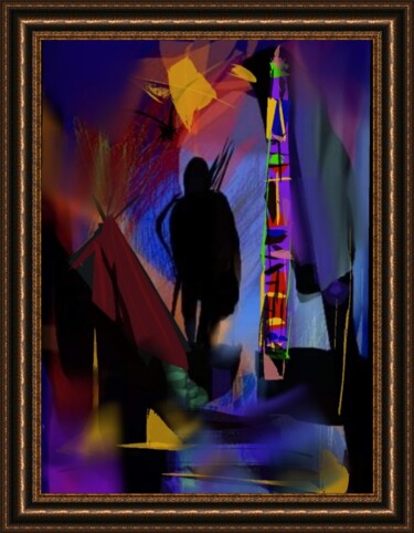 Digital Arts titled "Retour du chasseur-…" by Jacky Patin, Original Artwork, Digital Painting