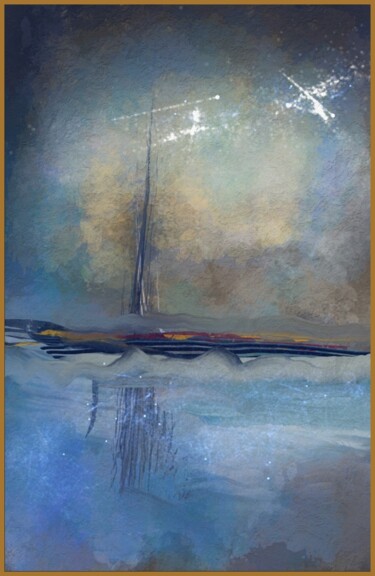 Peinture intitulée "Le vaisseau de l'es…" par Jacky Patin, Œuvre d'art originale, Travail numérique 2D