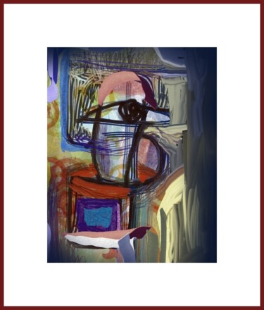 Pintura titulada "La serrure..." por Jacky Patin, Obra de arte original, Pintura Digital