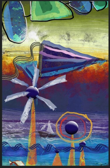 Arts numériques intitulée "La page du vent..." par Jacky Patin, Œuvre d'art originale, Peinture numérique