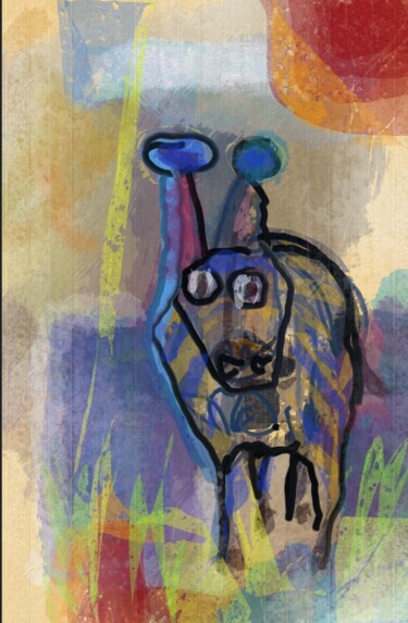 Peinture intitulée "L'animal perdu..." par Jacky Patin, Œuvre d'art originale, Peinture numérique