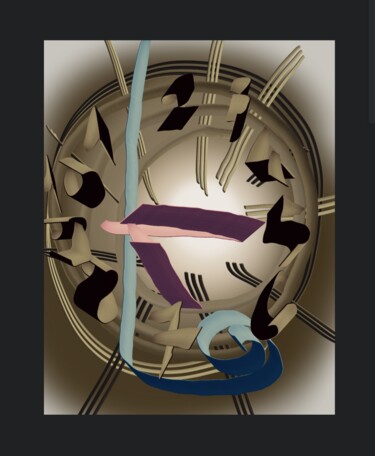 Arts numériques intitulée "La pendule déréglée…" par Jacky Patin, Œuvre d'art originale, Peinture numérique