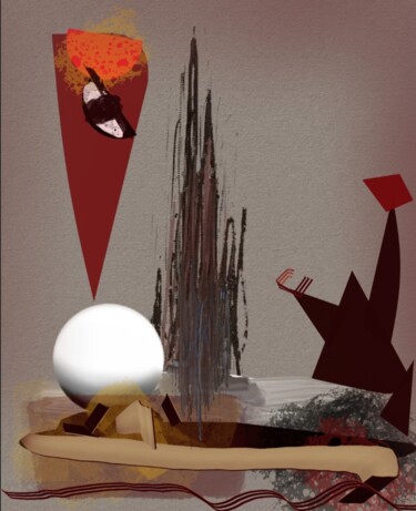 Arts numériques intitulée "Le feu rouge..." par Jacky Patin, Œuvre d'art originale, Peinture numérique