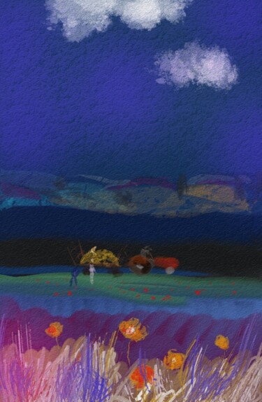 Arts numériques intitulée "Bucolons aux champs…" par Jacky Patin, Œuvre d'art originale, Peinture numérique