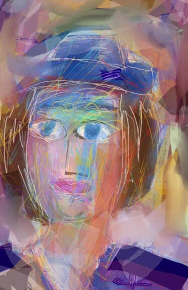 Digital Arts titled "L'hôtesse de l'air.…" by Jacky Patin, Original Artwork, Digital Painting