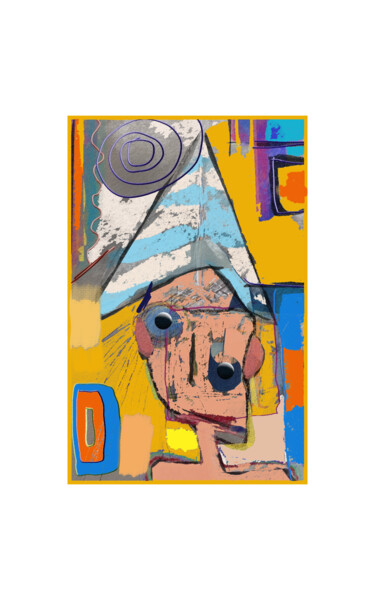 Digitale Kunst mit dem Titel "Un homme perché..." von Jacky Patin, Original-Kunstwerk, Digitale Malerei