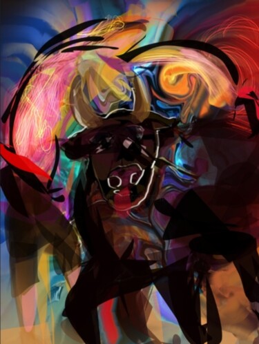 Arts numériques intitulée "La fête controversé…" par Jacky Patin, Œuvre d'art originale, Peinture numérique