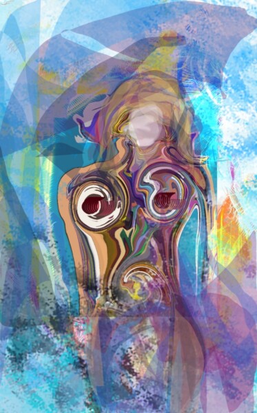 Arts numériques intitulée "La grande sirène..." par Jacky Patin, Œuvre d'art originale, Peinture numérique