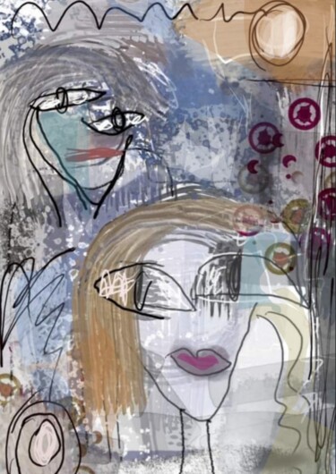 Arts numériques intitulée "Les filles" par Jacky Patin, Œuvre d'art originale, Peinture numérique