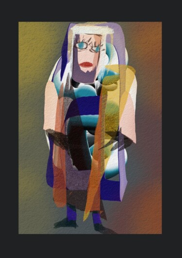 Arts numériques intitulée "Une femme de rang..." par Jacky Patin, Œuvre d'art originale, Peinture numérique