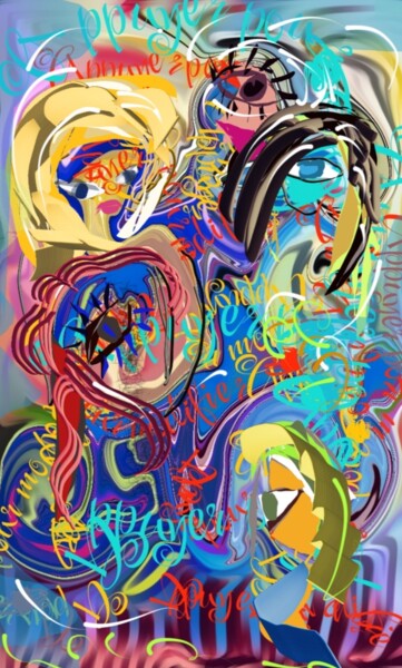 Digitale Kunst mit dem Titel "Ensembles..." von Jacky Patin, Original-Kunstwerk, Digitale Malerei