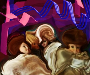 Digital Arts titled "Les poupées ancienn…" by Jacky Patin, Original Artwork, Digital Painting