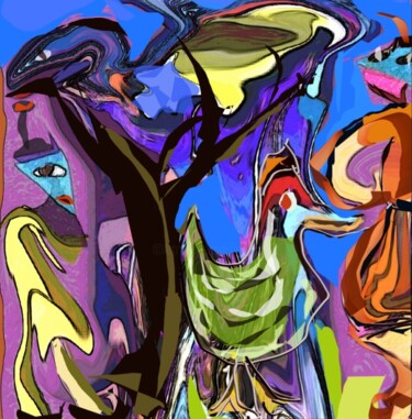 Arte digitale intitolato "La branche élevée" da Jacky Patin, Opera d'arte originale, Pittura digitale
