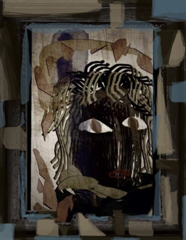 Arts numériques intitulée "Un masque..." par Jacky Patin, Œuvre d'art originale, Peinture numérique