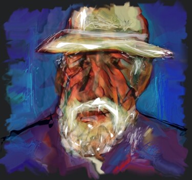 Arts numériques intitulée "Le vieux peintre..." par Jacky Patin, Œuvre d'art originale, Peinture numérique