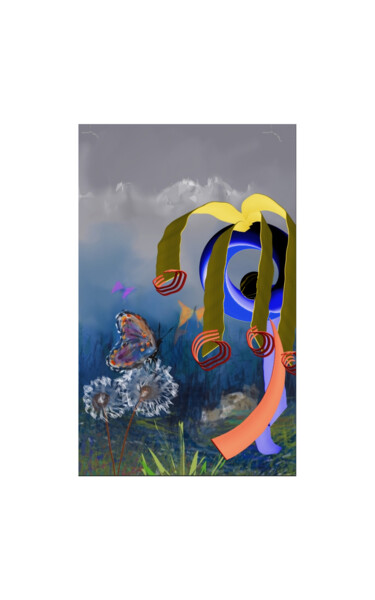 Arts numériques intitulée "Le papillon" par Jacky Patin, Œuvre d'art originale, Peinture numérique
