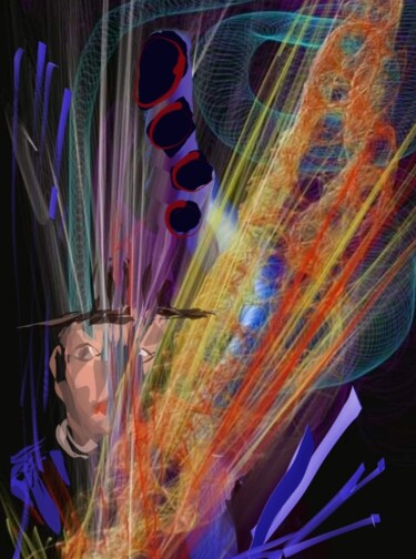 Arts numériques intitulée "L'homme caché..." par Jacky Patin, Œuvre d'art originale, Peinture numérique
