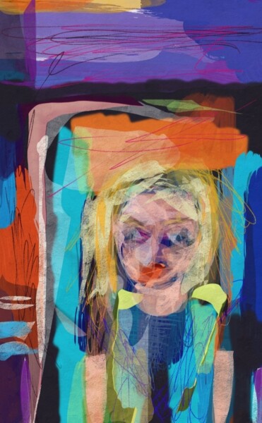 Arts numériques intitulée "La fille étrange..." par Jacky Patin, Œuvre d'art originale, Peinture numérique