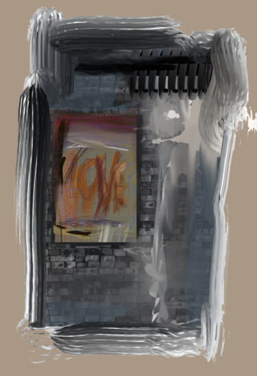 Digitale Kunst mit dem Titel "Graffiti" von Jacky Patin, Original-Kunstwerk, Digitale Malerei