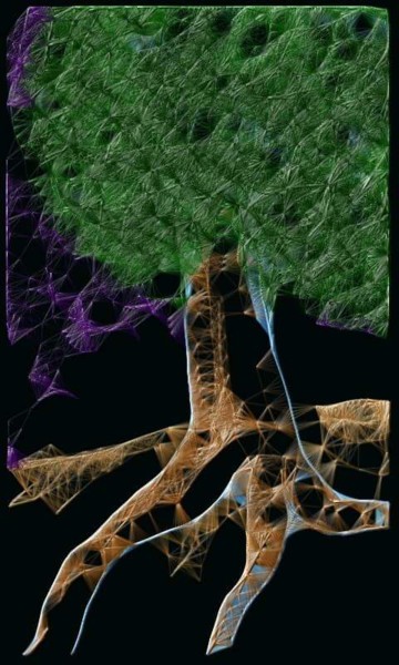 Arte digitale intitolato "le grand arbre" da Jacky Patin, Opera d'arte originale