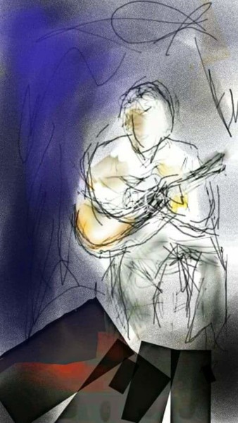 Digital Arts titled "Le guitariste..." by Jacky Patin, Original Artwork