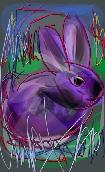 Цифровое искусство под названием "Le petit lapin..." - Jacky Patin, Подлинное произведение искусства