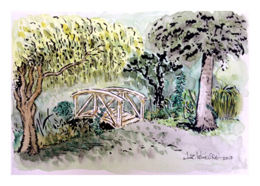 Pintura titulada "Jardin Jan (le Croi…" por Jacques Lelievre, Obra de arte original, Acuarela