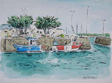 Pintura titulada "Port du Croisic" por Jacques Lelievre, Obra de arte original, Acuarela