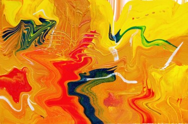 Ζωγραφική με τίτλο "Yellow Music" από Jacob Farkas, Αυθεντικά έργα τέχνης, Ακρυλικό