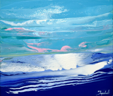 Pittura intitolato "Pink And Blue 1" da Jacob Jugashvili, Opera d'arte originale, Smalto