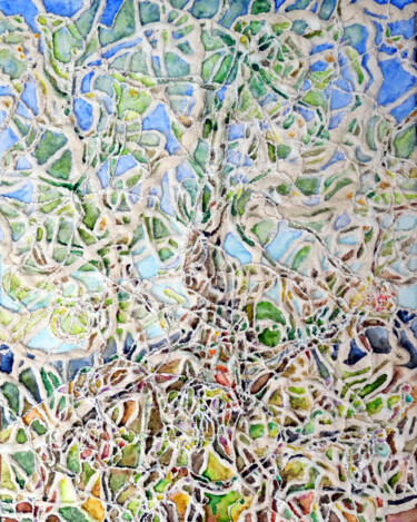 Peinture intitulée "Olivernbäume" par Jacob Maler, Œuvre d'art originale, String Art Monté sur Plexiglas