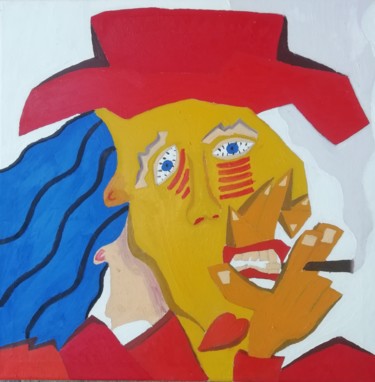 Pittura intitolato "uomo che fuma" da Jacopo Cozzaglio, Opera d'arte originale, Olio