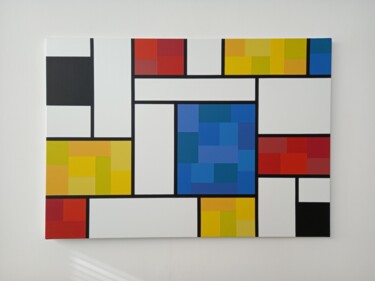 Peinture intitulée "Mondrian's Nuances" par Jacopo Rossi, Œuvre d'art originale, Acrylique