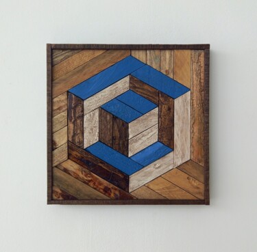 Художественная композиция под названием "Cube Wood" - Jacopo Rossi, Подлинное произведение искусства, Столовое искусство