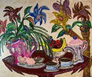 Painting titled "3 Cupcakes" by Jose Acosta, Original Artwork, Acrylic