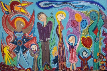Картина под названием "Diversity" - Jose Acosta, Подлинное произведение искусства, Акрил Установлен на Деревянная рама для н…