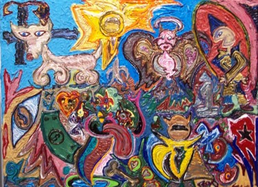 Pintura titulada "Politics of Fear" por Jose Acosta, Obra de arte original, Acrílico Montado en Bastidor de camilla de madera