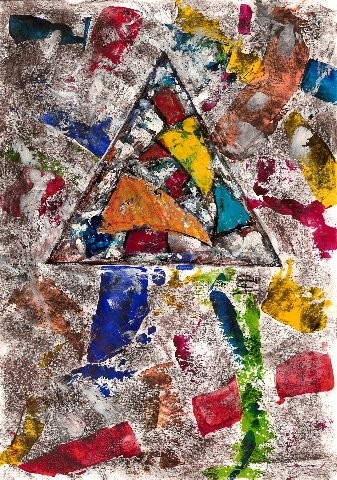 Peinture intitulée "Triangle." par Jacques Copau, Œuvre d'art originale, Huile