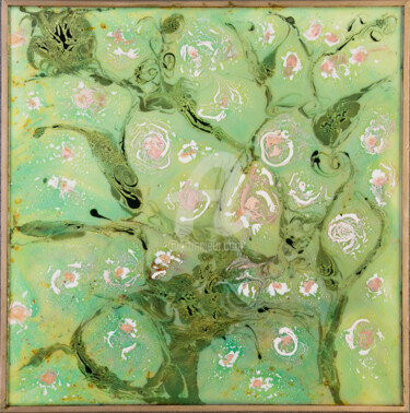 绘画 标题为“SAKURA” 由Peintre-Encauste Aiguaviva Jacqueline, 原创艺术品, 彩绘玻璃 安装在木板上