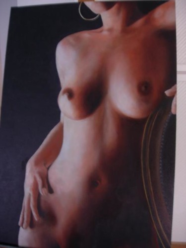 Painting titled "Nu au fauteuil" by Jacqueline Astruc, Original Artwork