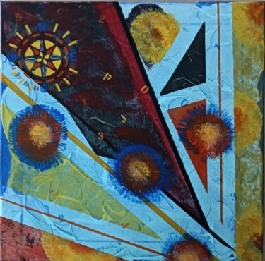 Картина под названием "Triangle" - Jacqueline Chatelain, Подлинное произведение искусства, Акрил Установлен на Деревянная ра…