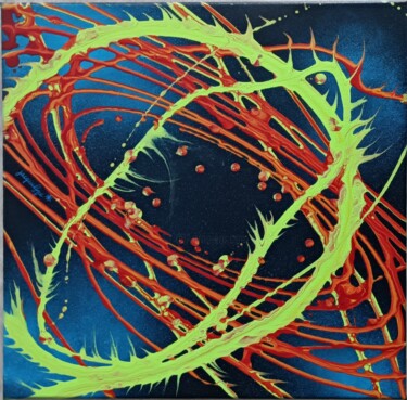 Painting titled "Pendulaire n 1" by Jacqueline Chatelain, Original Artwork, Acrylic Mounted on Wood Stretcher frame