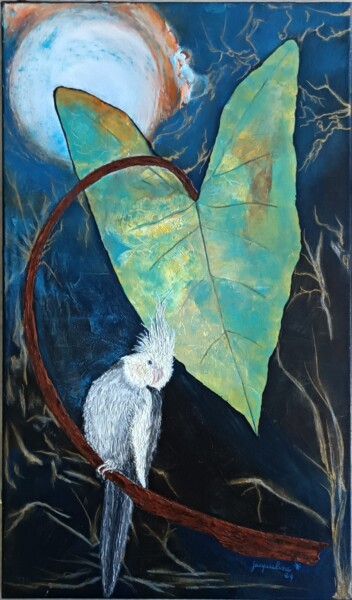 Painting titled "Ma calo" by Jacqueline Chatelain, Original Artwork, Acrylic Mounted on Wood Stretcher frame