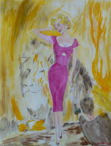 Malerei mit dem Titel "Marylin" von Jacqueline Claux (Jaklinclo), Original-Kunstwerk, Acryl