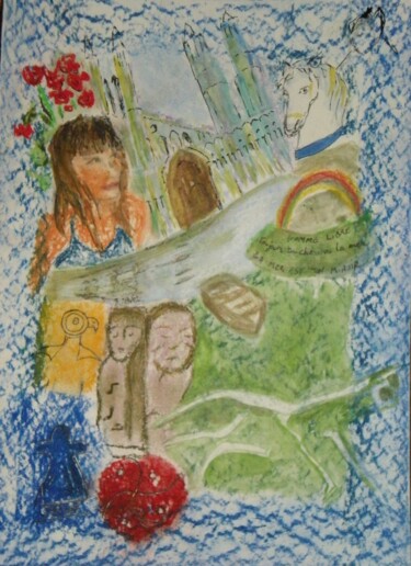 Pintura titulada "CELTE" por Jacqueline Claux (Jaklinclo), Obra de arte original, Pastel